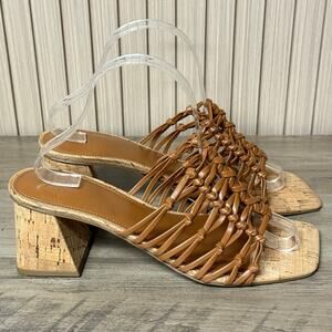 Marc Fisher Colica Block Heel Mules Brown Women’s Size 9.5M